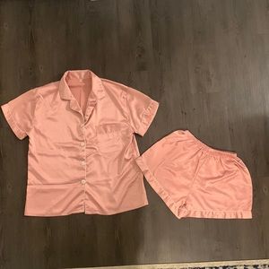 Light pink silk pajama set